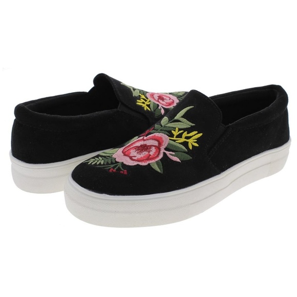 madden girl black slip on sneakers